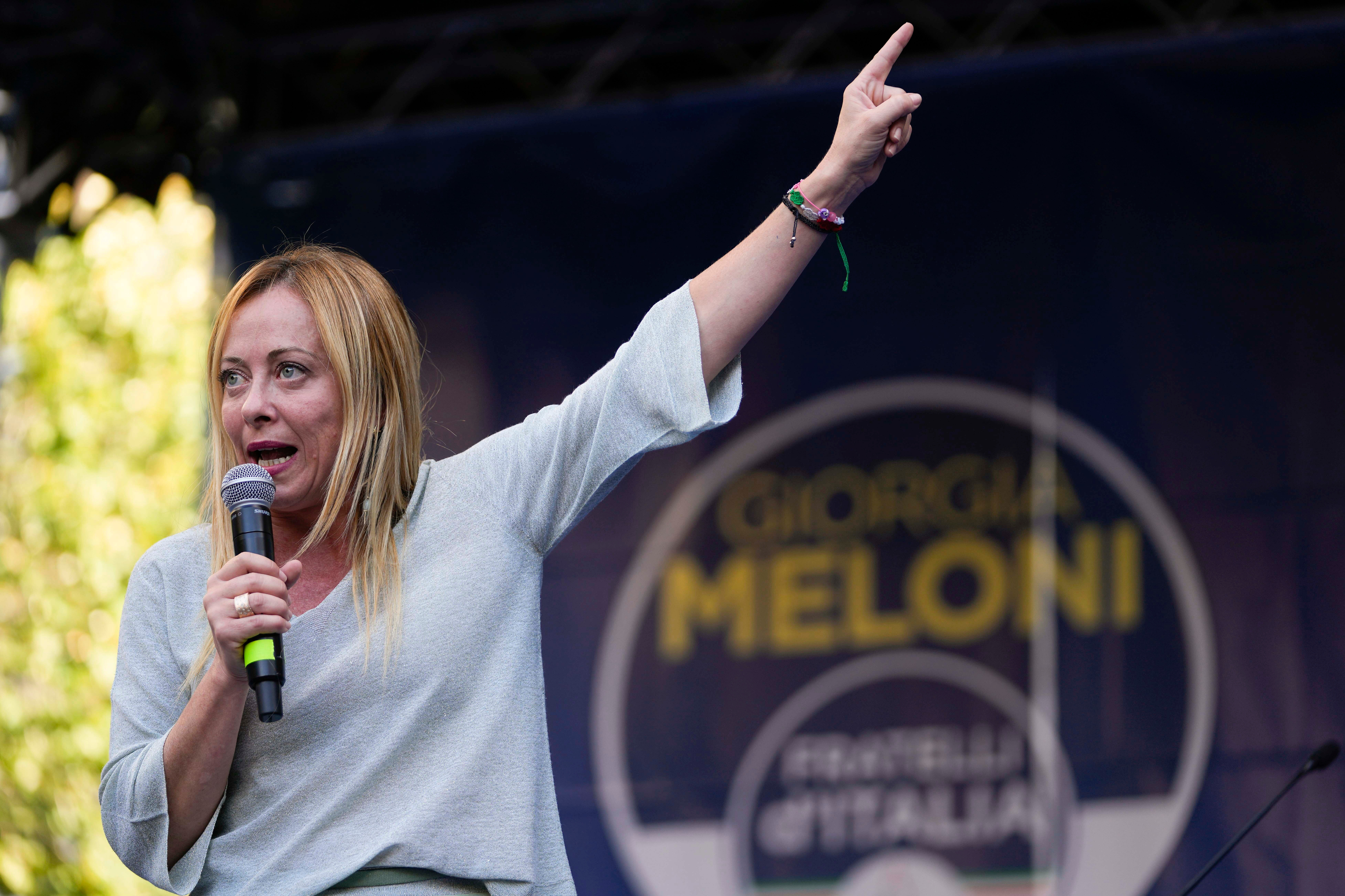 Giorgia Meloni, en un acto electoral.