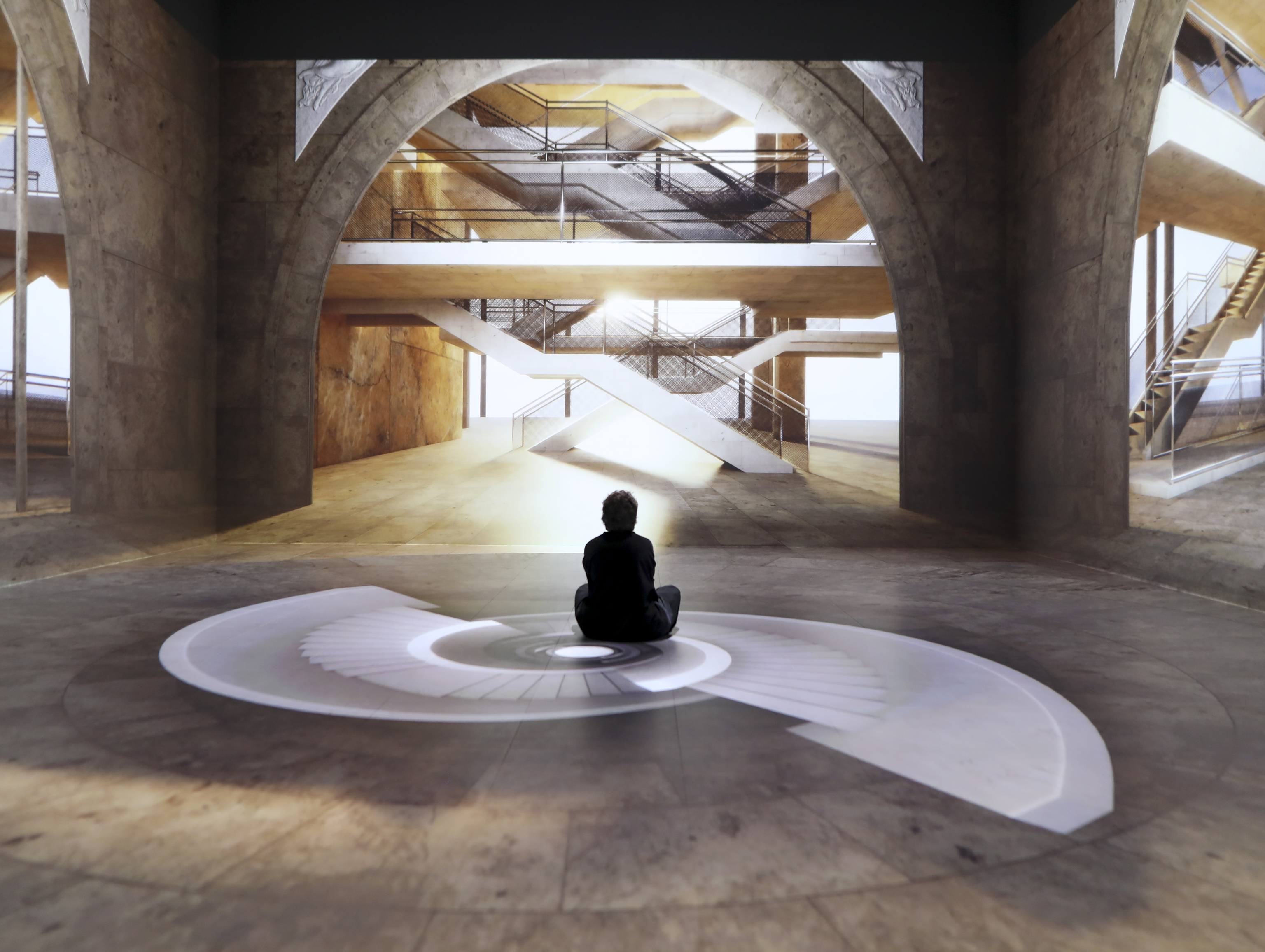 La sala inmersiva de Faro Santander, el Cubo, expone una obra sobre la rehabilitación del edificio Pereda.