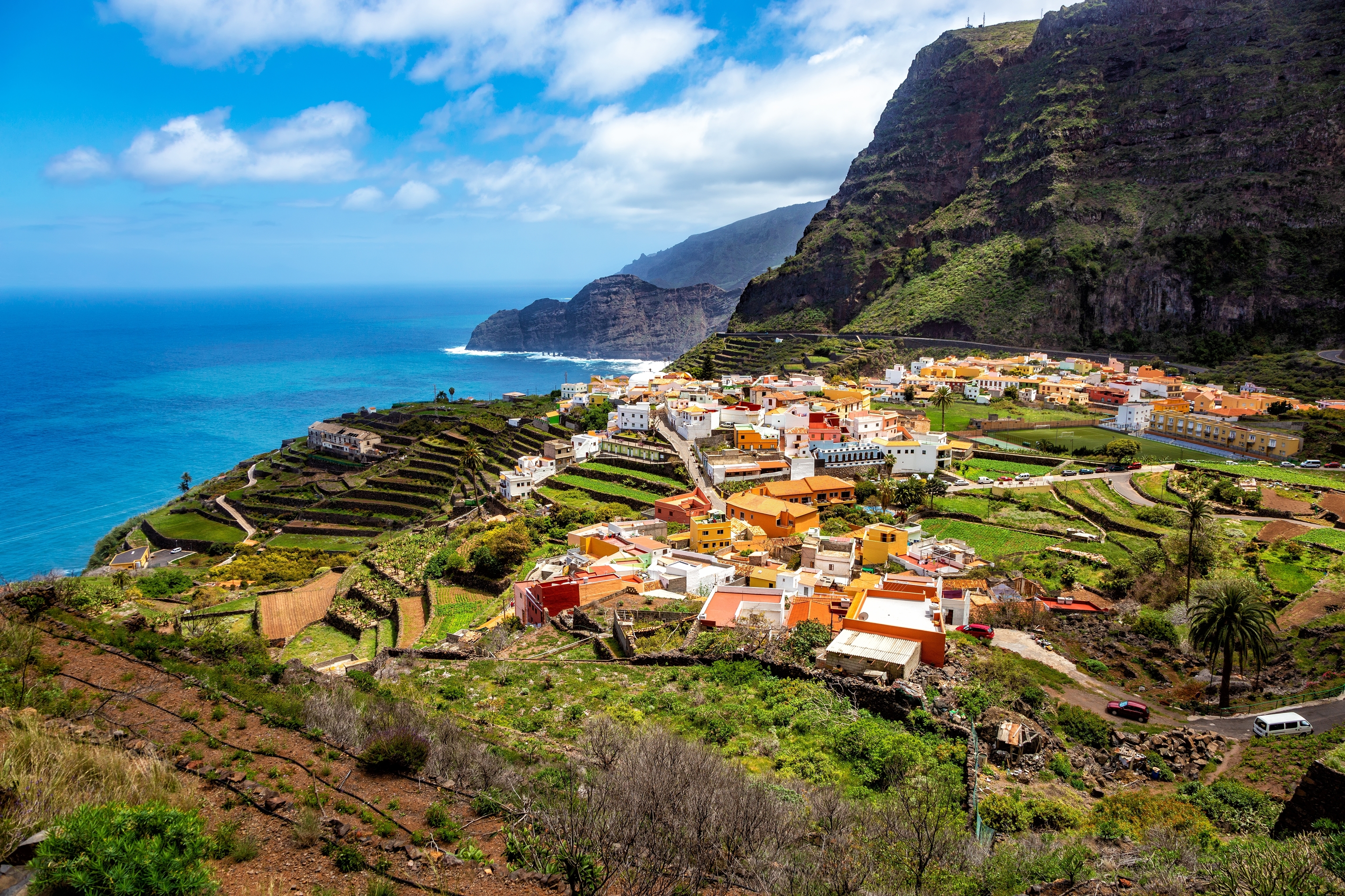 El pintoresco municipio de Agulo, entre los valles de Hermigua y Vallehermoso de la isla canaria.
