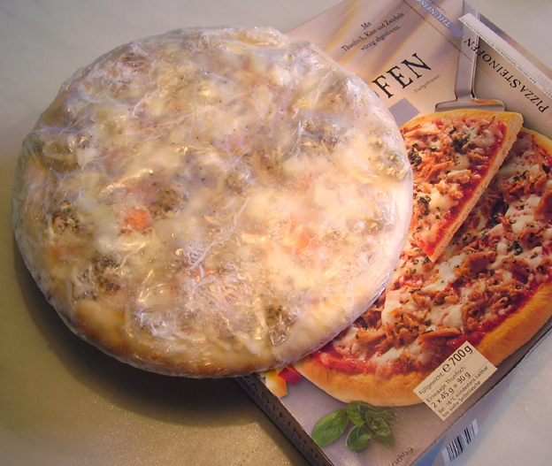 Una pizza ultracongelada.