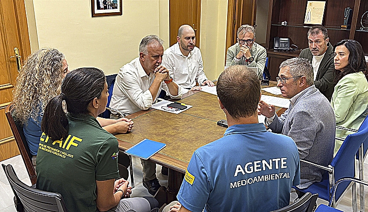 El ministro Ángel Víctor Torres junto al Comité de Situación de Ceuta.