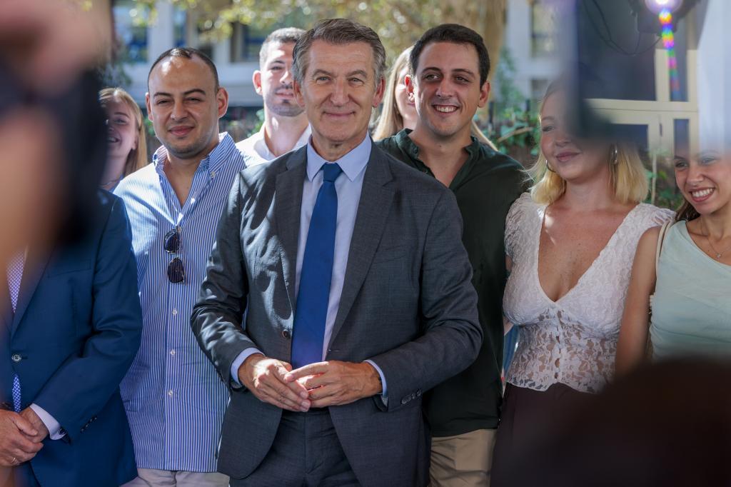 Alberto Núñez Feijóo, el viernes, en la ciudad autónoma de Melilla.