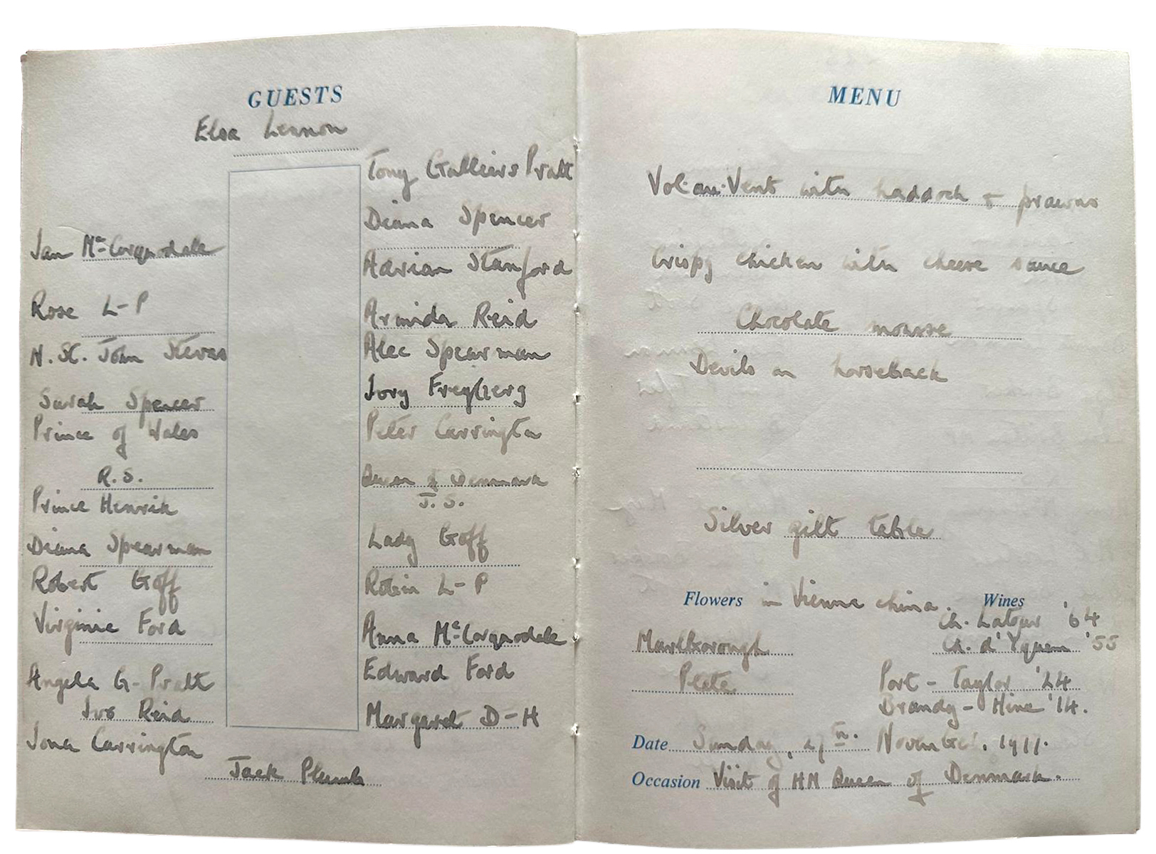 Lista de invitados de la cena de Althorp, organizada por el padre de Diana de Gales
