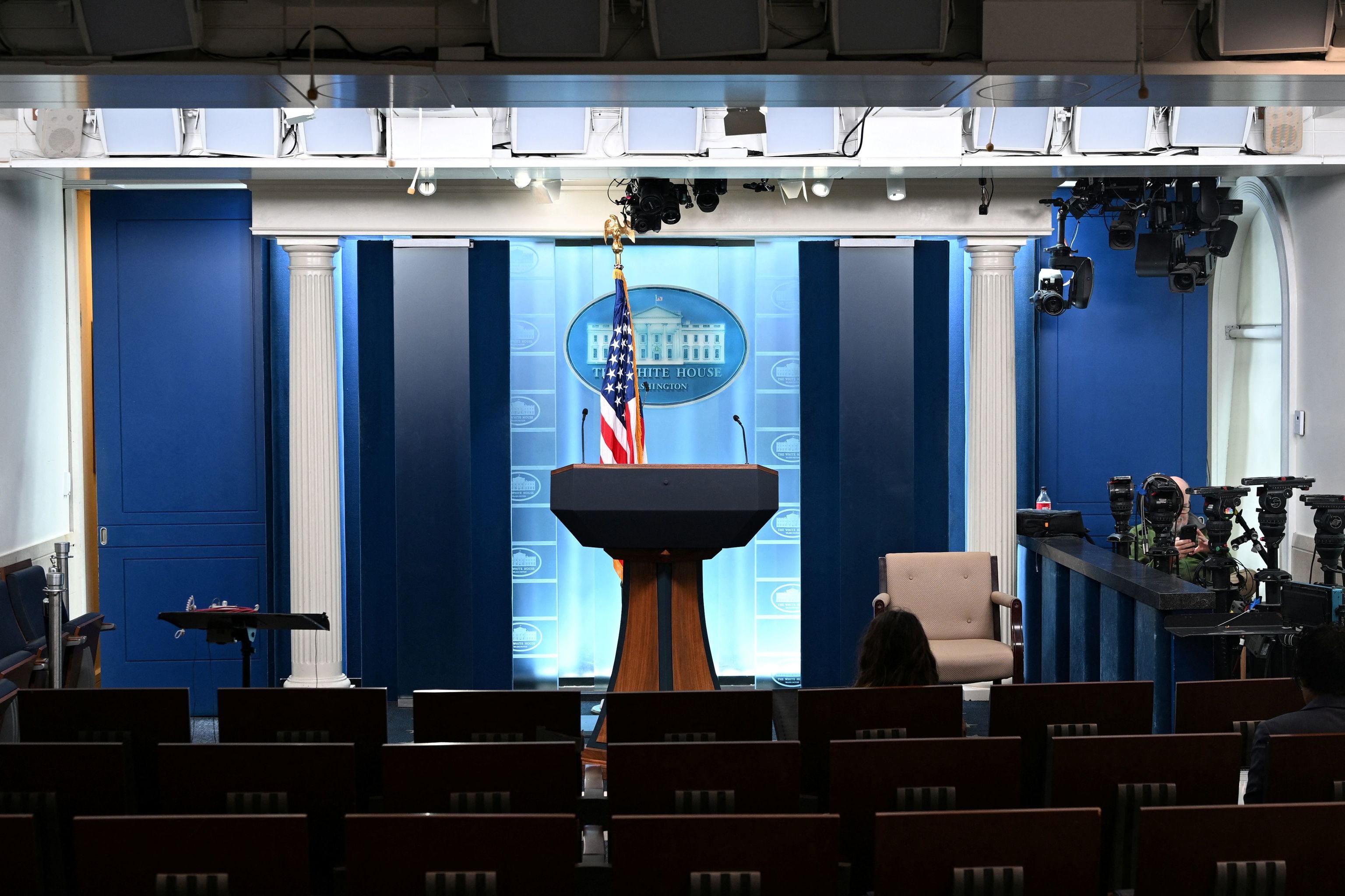 La sala de prensa James S. Brady de la Casa Blanca, en Washington.