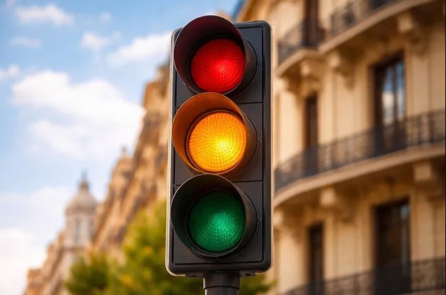 SEMÁFOROS. De forma general, no podrán coincidir el ámbar intermitente para coches con el verde para peatones, ya que puede llevar a confusiones y atropello. Sobre todo, si el semáforo está tras un giro.Las excepciones tendrán que estar muy fundamentadas.