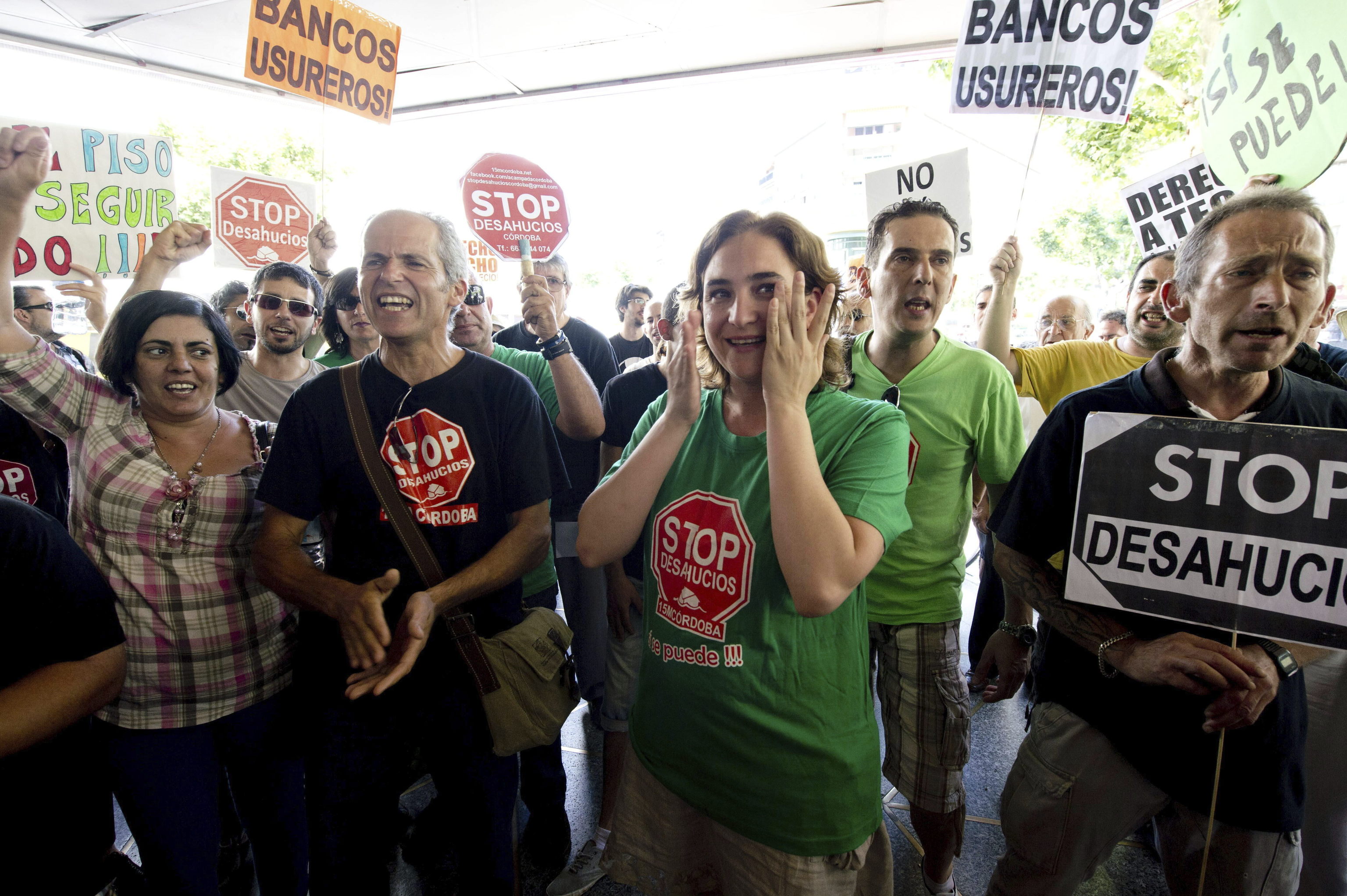 Colau, en una protesta de la PAH, antes de saltar a la política.