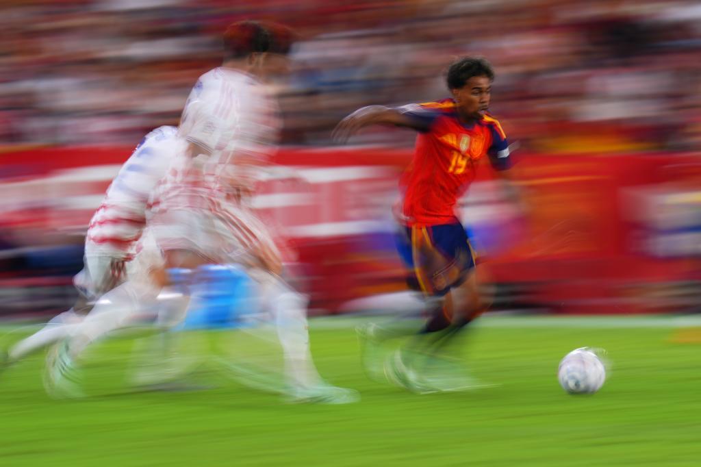 Lamine, en el partido contra Croacia.