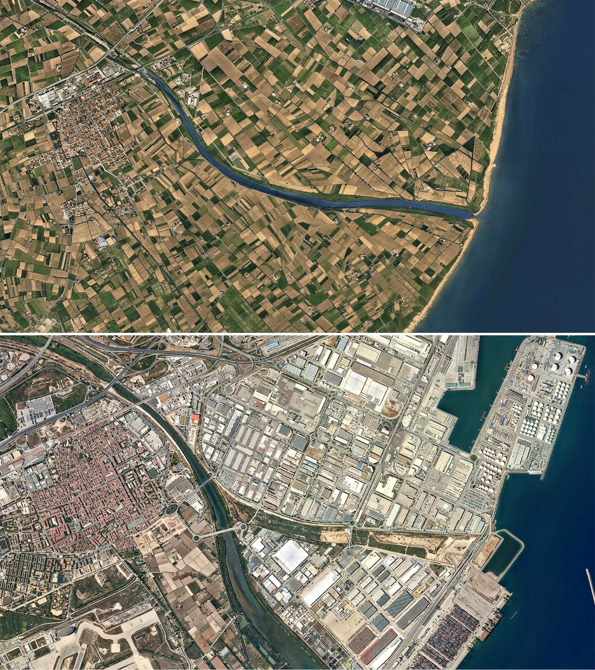 El Prat de Llobregat y el Puerto de Barcelona.