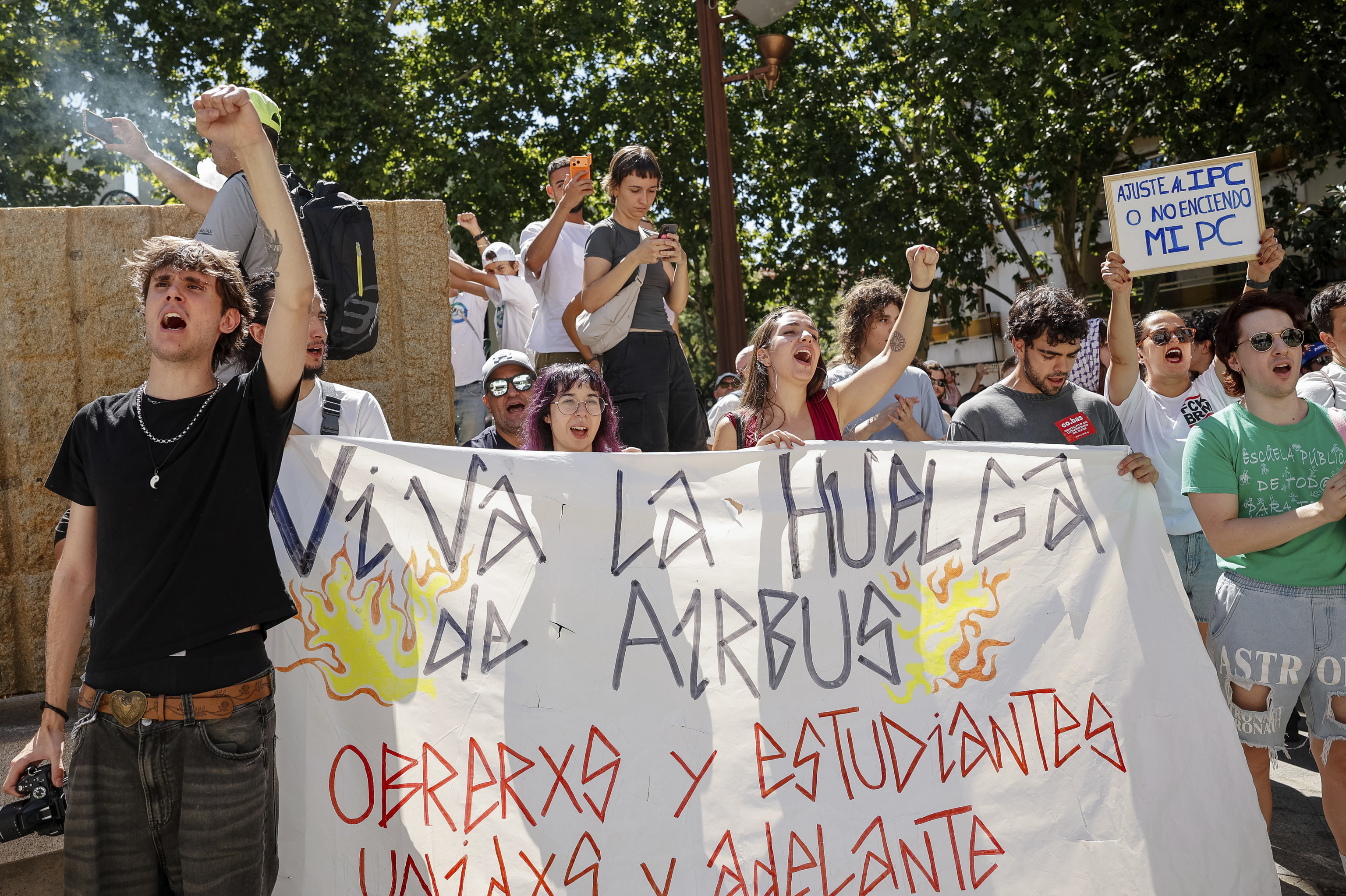 Imagen tomada en una de las movilizaciones de Airbus en Getafe