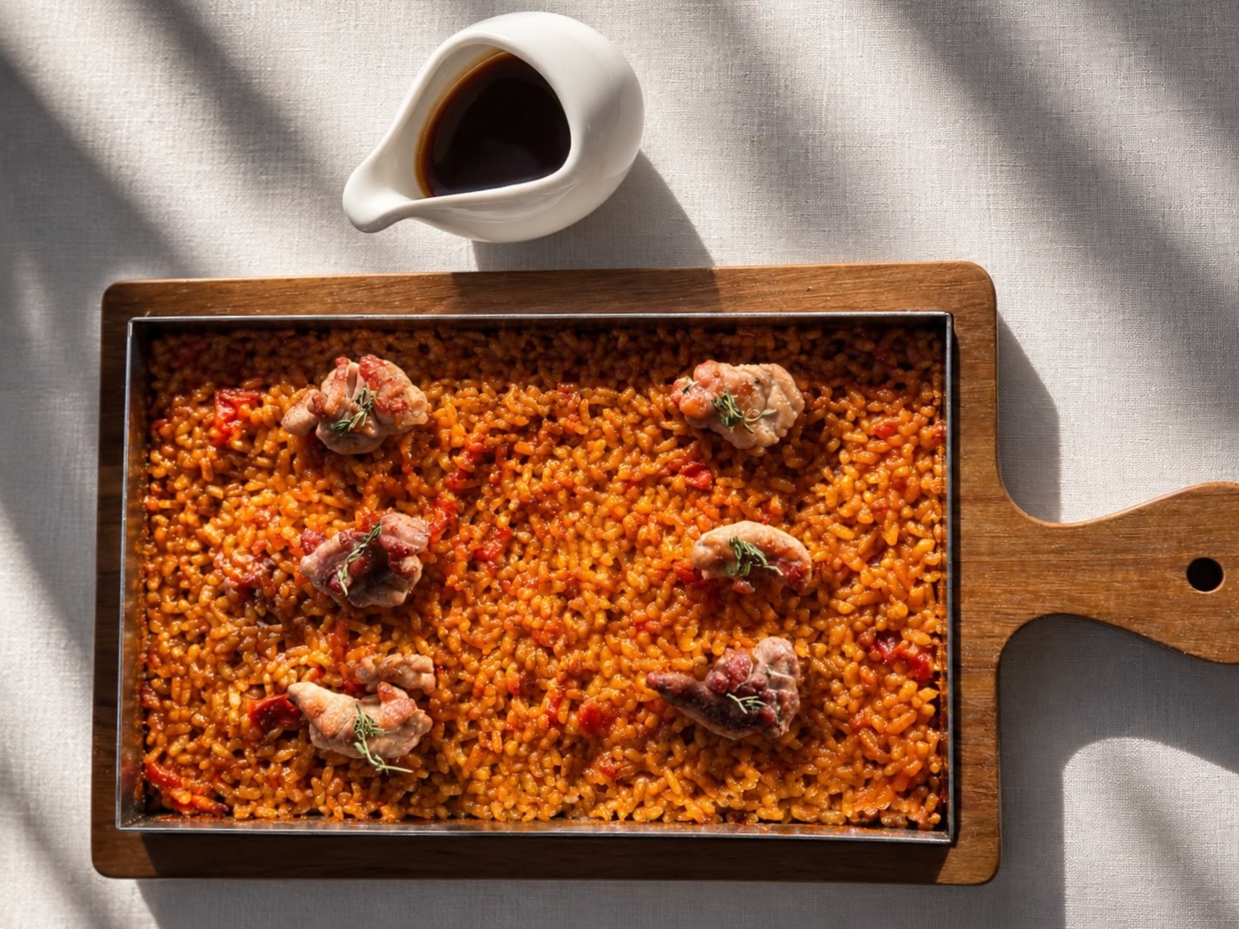 Arroz de interior con mollejas de cordero, en Molino de Alcuneza.