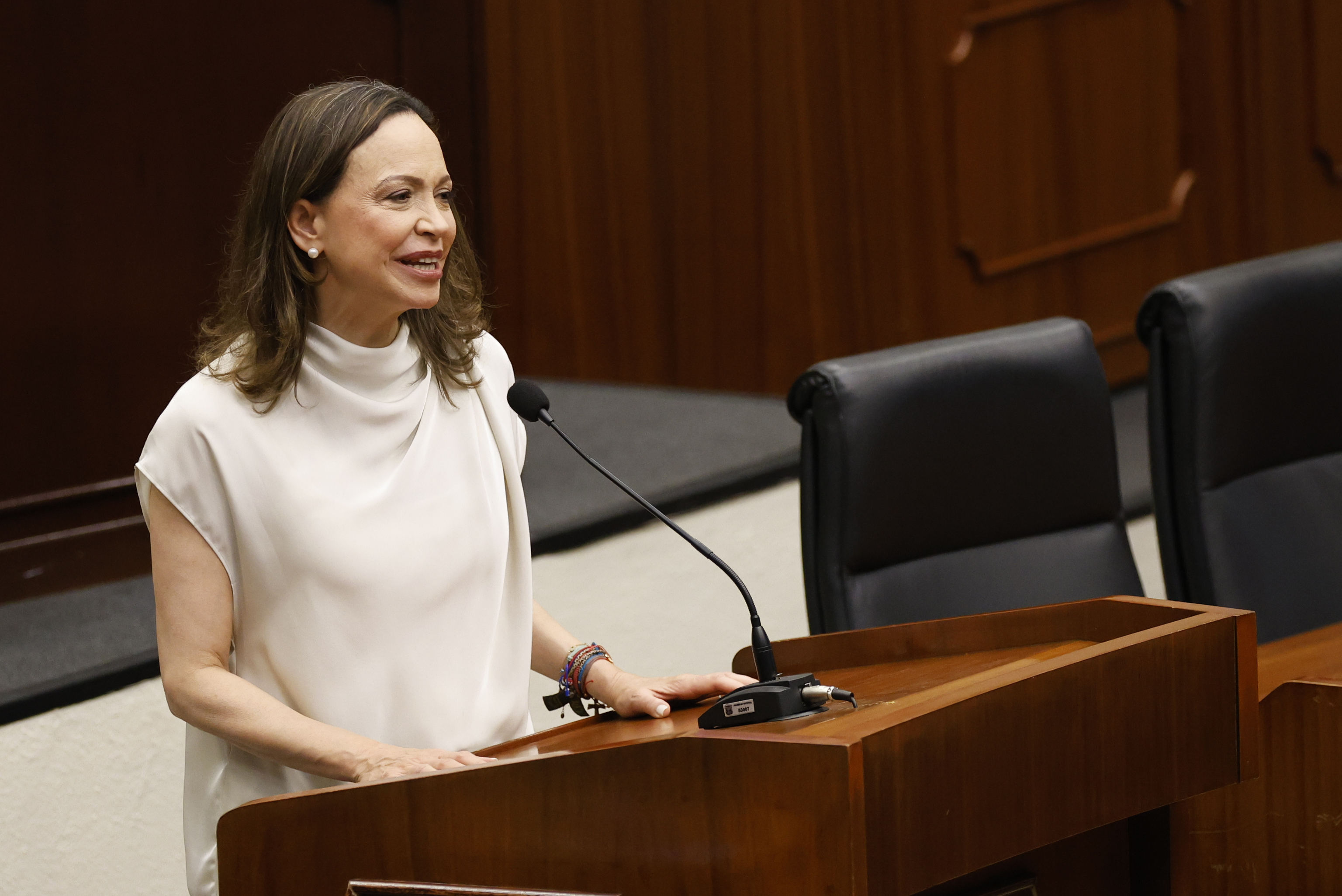 María Corina Machado, en la Asamblea Nacional de Panamá.
