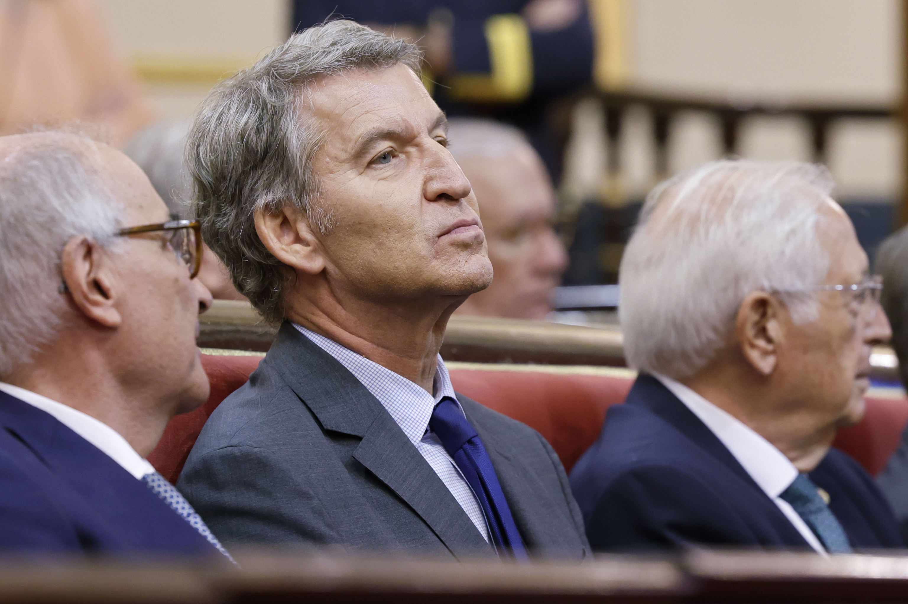 El líder del Partido Popular, Alberto Núñez Feijóo durante un acto.