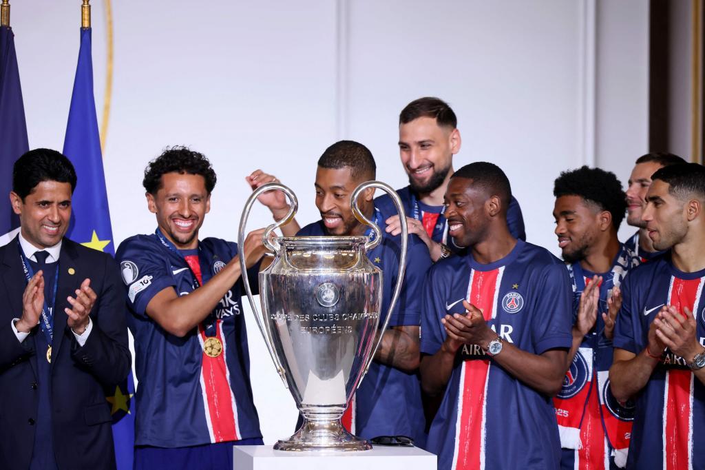 El PSG celebra una de sus Champions League