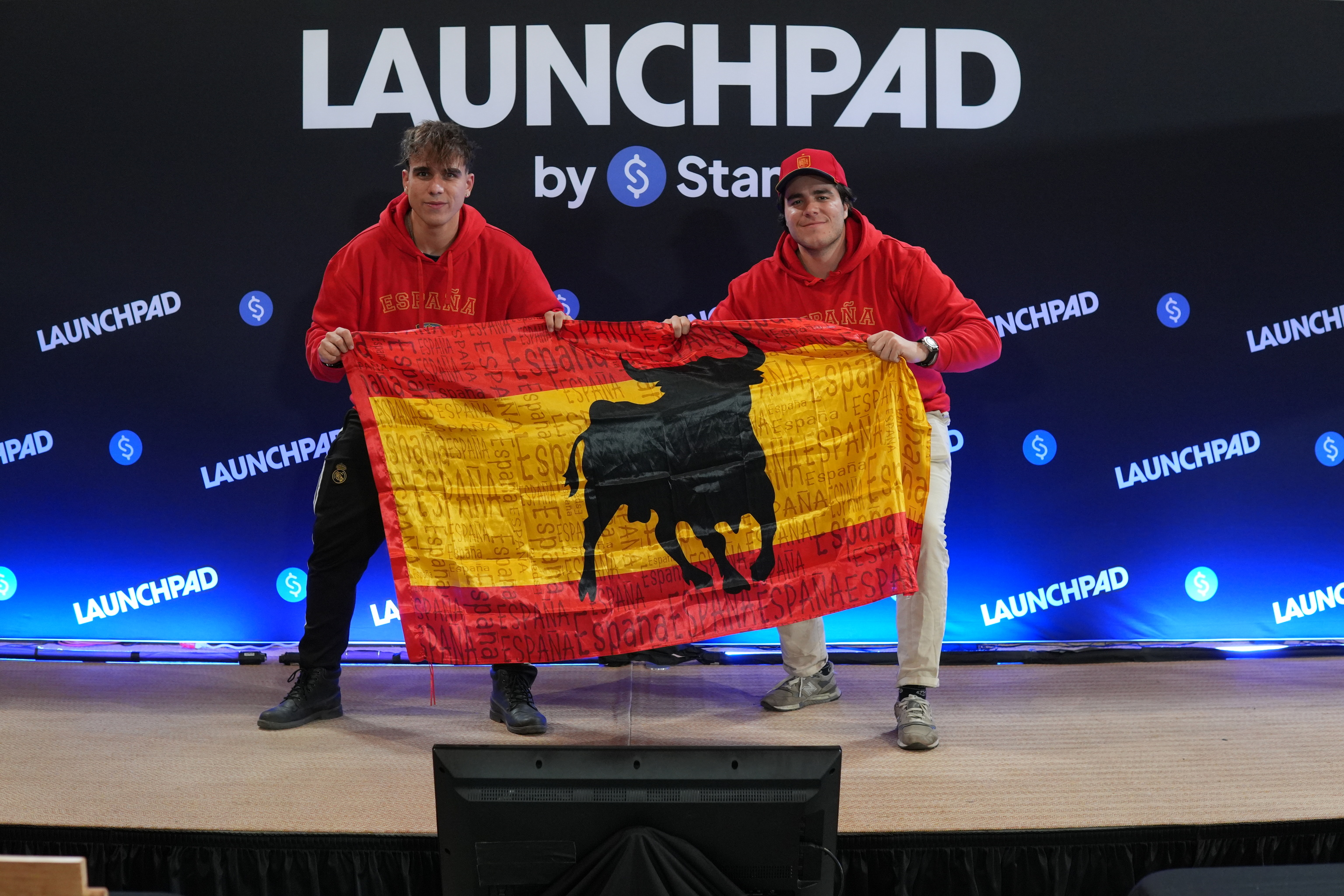 Iván Barrasa (i) y Jorge Branger, durante la competición Launchpad en Nueva York.