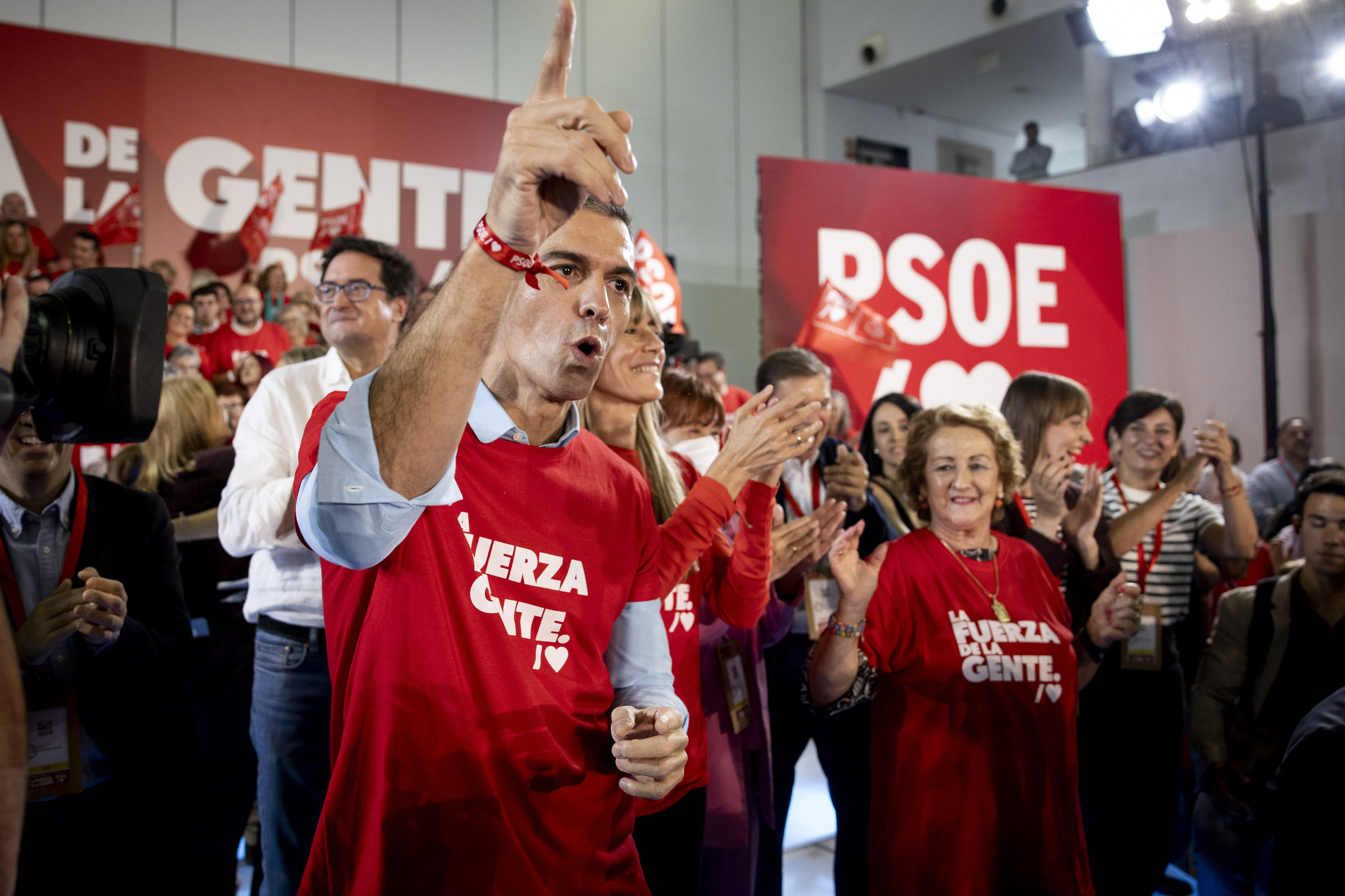 El presidente de Gobierno, Pedro Sánchez, tras el mitin posterior del Comité del PSOE