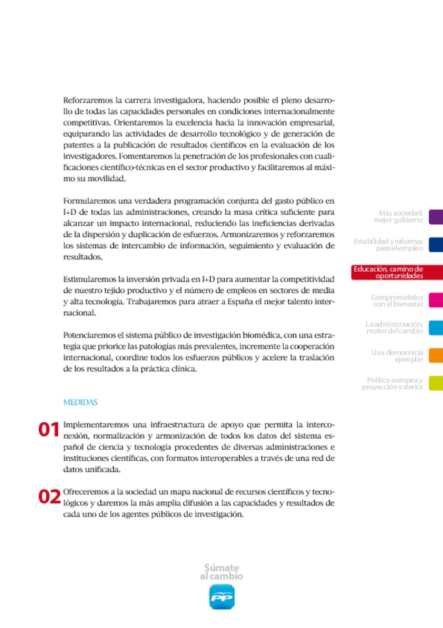 Programa electoral del PP para el 20N