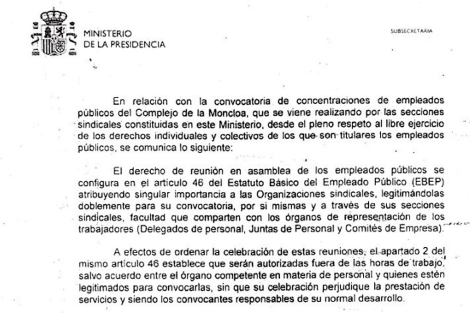 El Gobierno recuerda a los funcionarios en una nota las normas para ...