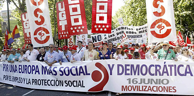 Crisis económica: CCOO, UGT y USO exigen a la UE un cambio en su ...